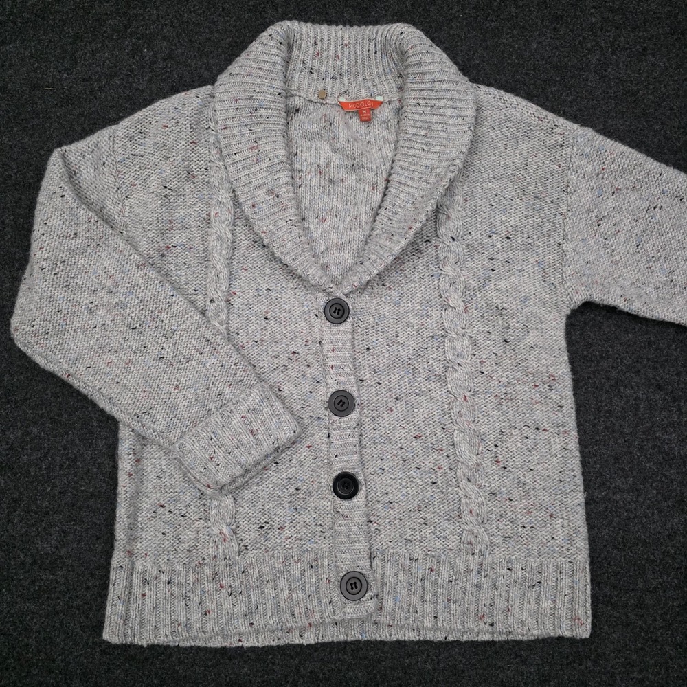 ModCloth Size‎ Medium Speckled Cable Knit Shawl Collar Button  Cardigan Sweater